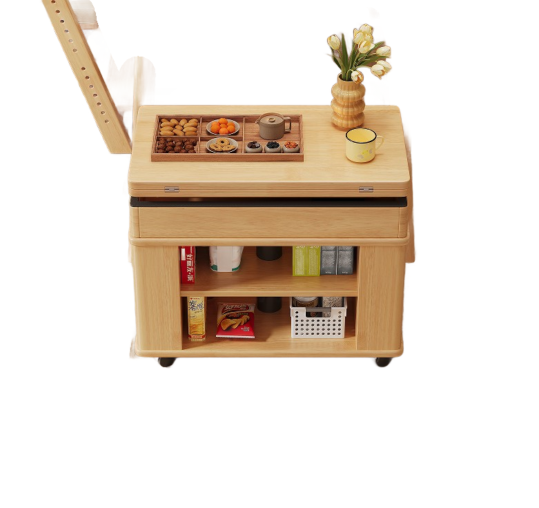 Solid Wood Multifunctional Side Table - Cherry Wood