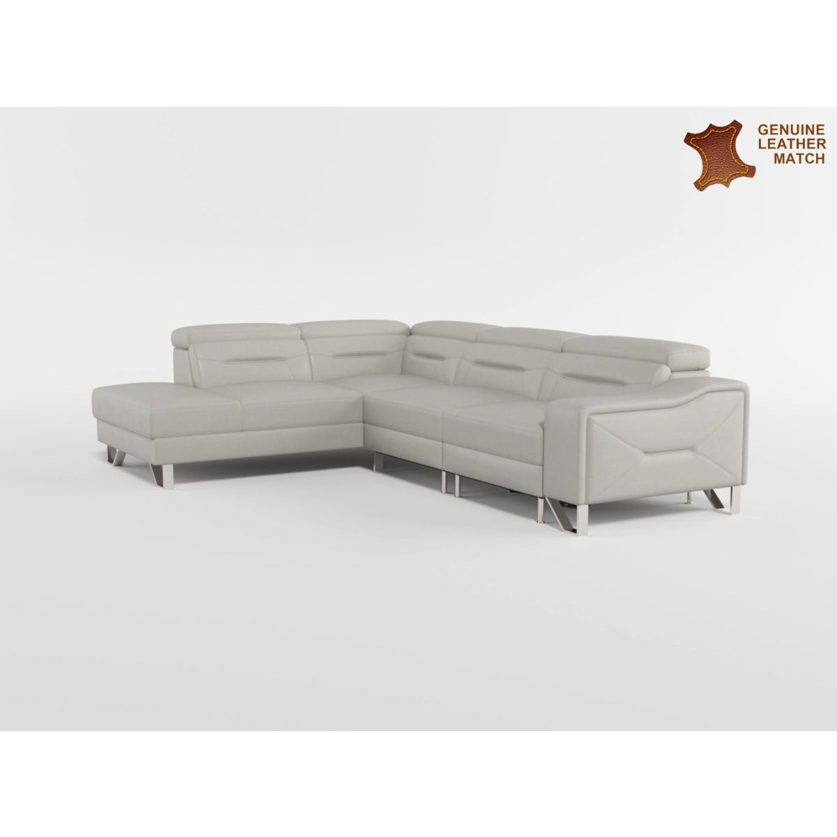 8304LGY*2LC2RPW 2-Piece Sectional with Left Chaise, Adjustable Headrests and Charging ports