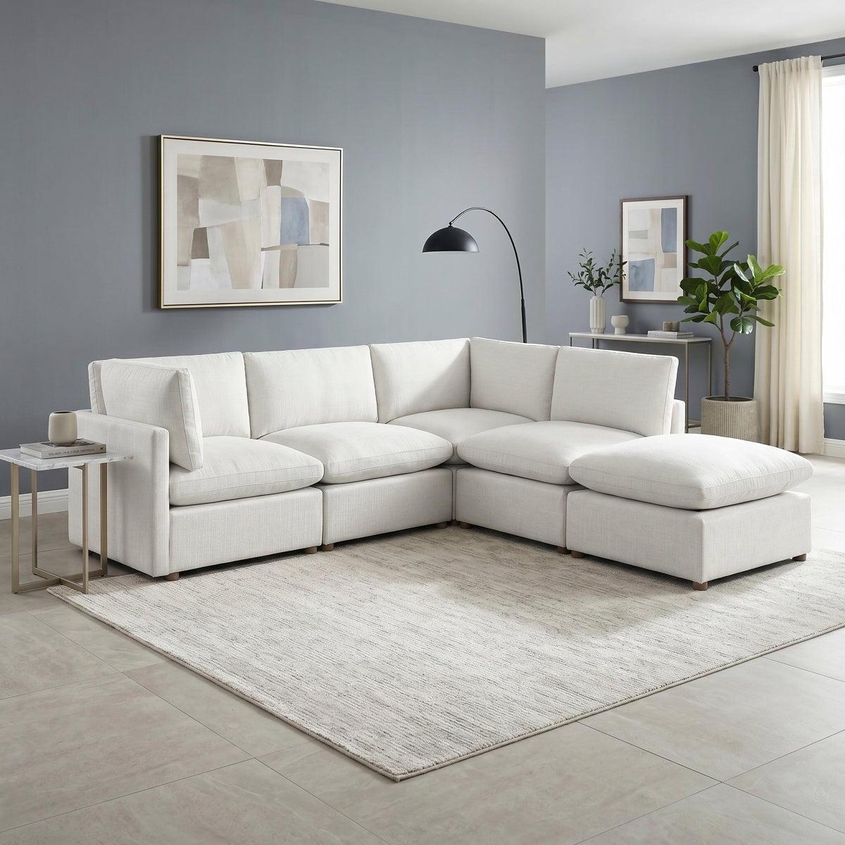 8338BE*52AC2CROT 5-Piece Modular Sectional with Ottoman