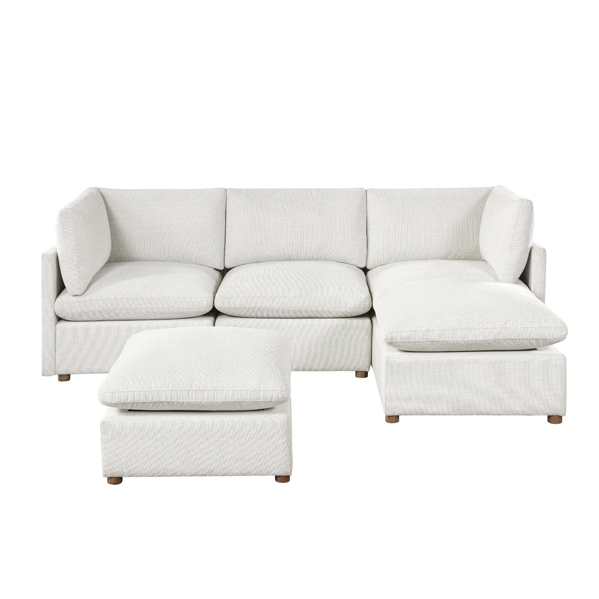 8338BE*52CRAC2OT 5-Piece Modular Sectional with Two Ottomans