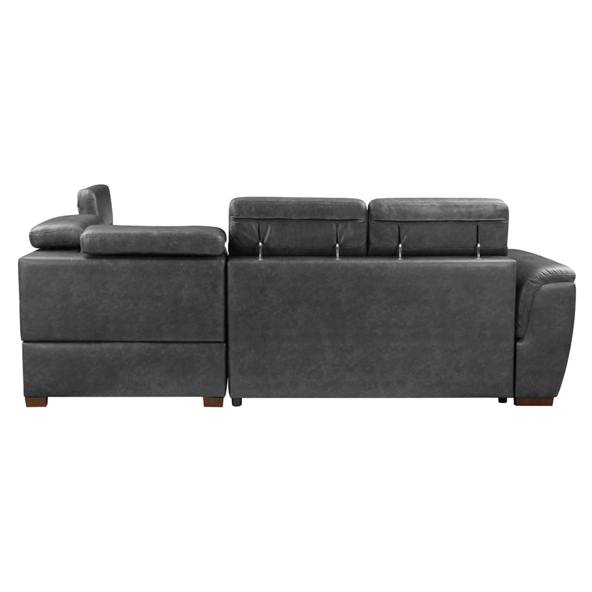 8567GY*SC 2-Piece Sectional with Pull-out Bed and Right Chaise with Hidden Storage, Adjustable Headrests