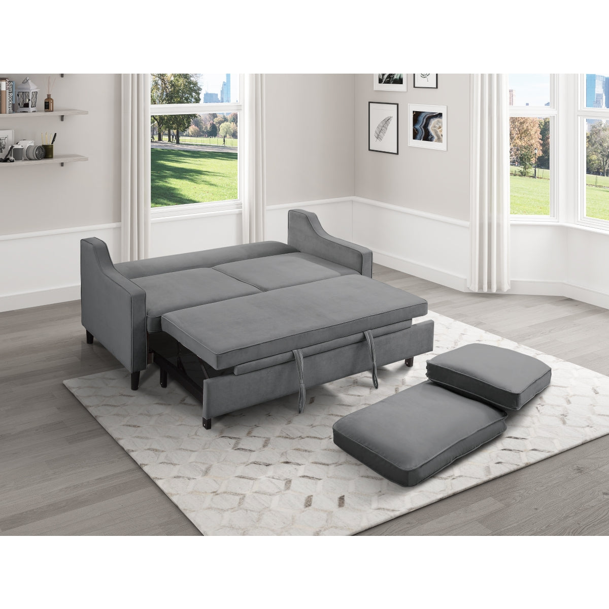 9428DG-3CL Convertible Studio Sofa with Pull-out Bed