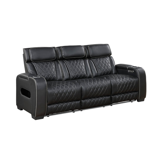 9516BLK-3PWH Power Sofa
