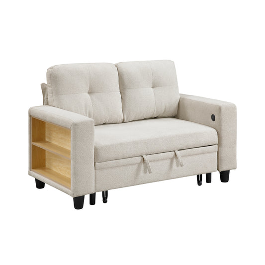 9705BE-2* Love Seat with Pull-out Bed, Shelves and Charging Ports