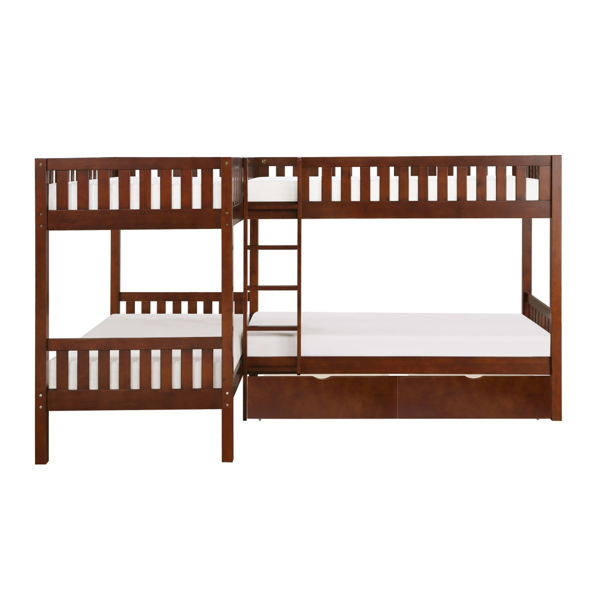 B2013CNDC-1T* Corner Bunk Bed with Storage Boxes