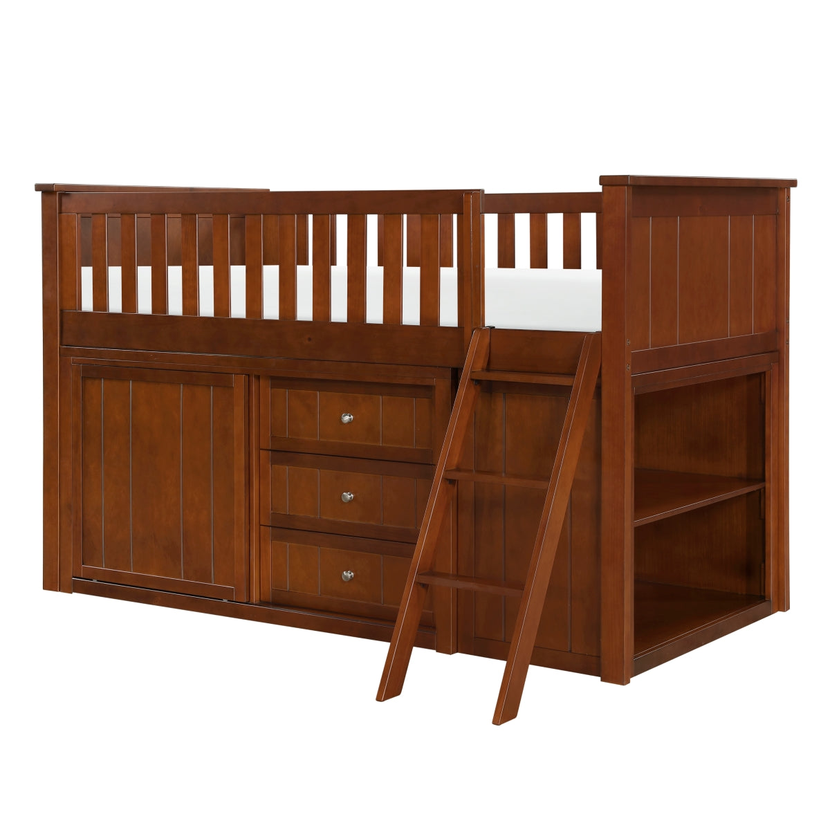 B2013LLDC-1*BCDR Low Loft Bunk with Bookcase and Dresser
