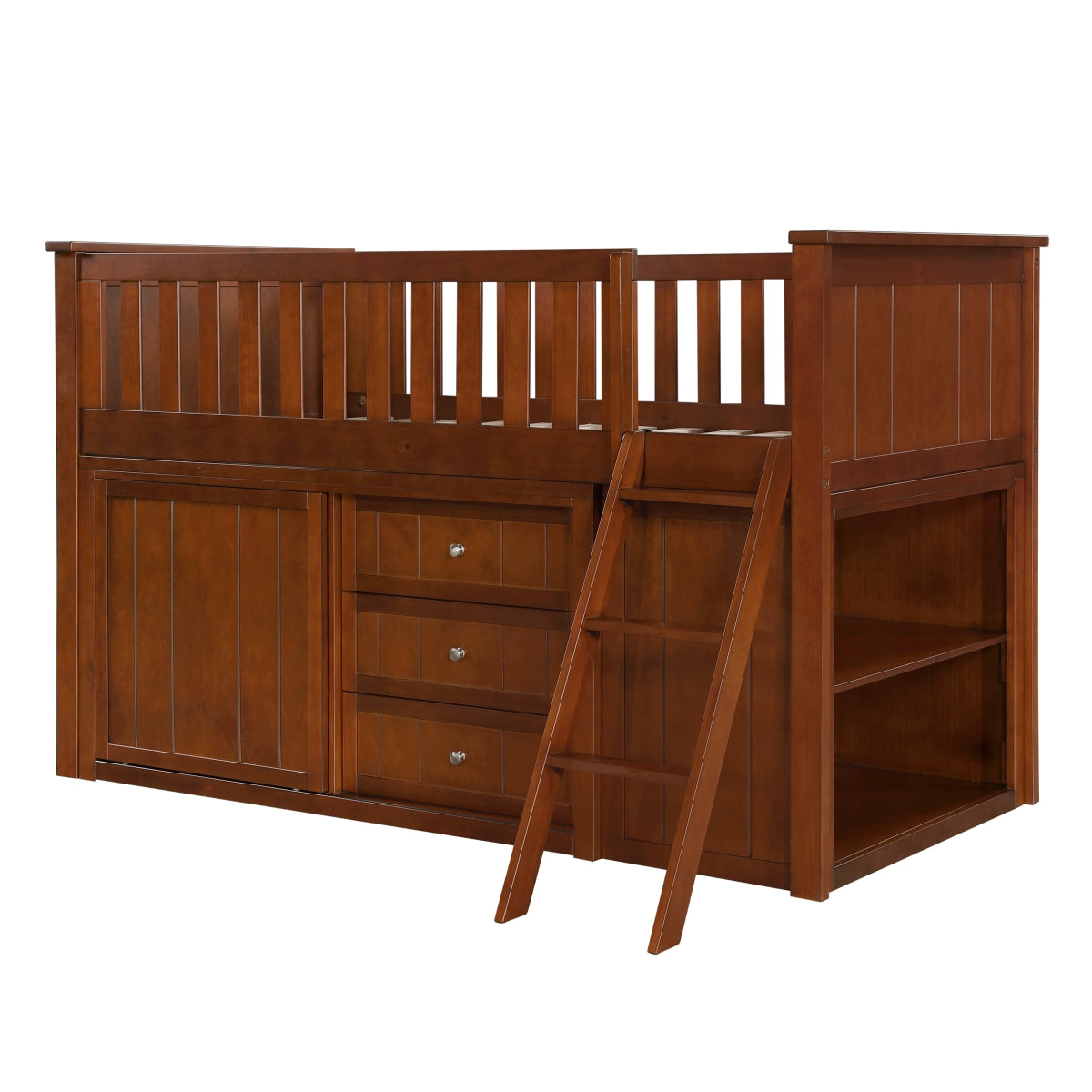B2013LLDC-1*BC2DR Low Loft Bunk with Bookcase and 2 Dressers