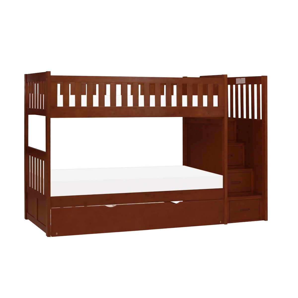 B2013SBDC-1*R Twin/Twin Step Bunk Bed with Twin Trundle
