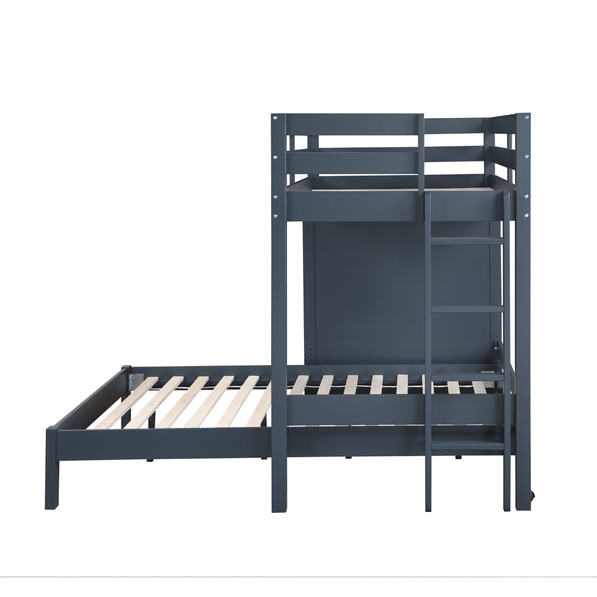 B2024BULTF-1* Twin/Full Loft Bunk Bed with Chest and Hidden Desk