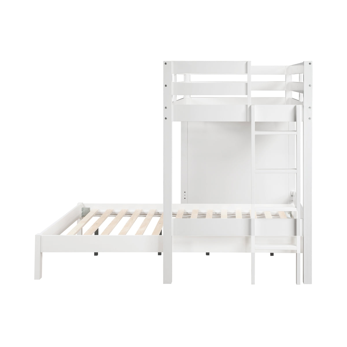 B2024WHLTF-1* Twin/Full Loft Bunk Bed with Chest and Hidden Desk
