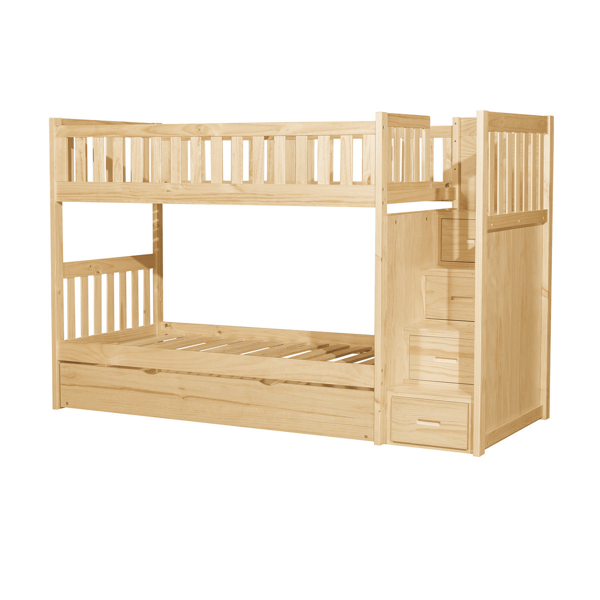 B2043SB-1*R Twin/Twin Step Bunk Bed with Twin Trundle