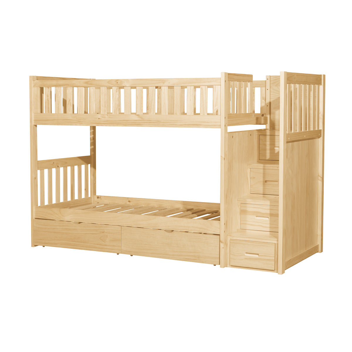 B2043SB-1*T Twin/Twin Step Bunk Bed with Storage Boxes