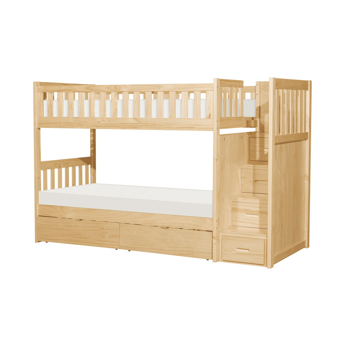 B2043SB-1*T Twin/Twin Step Bunk Bed with Storage Boxes