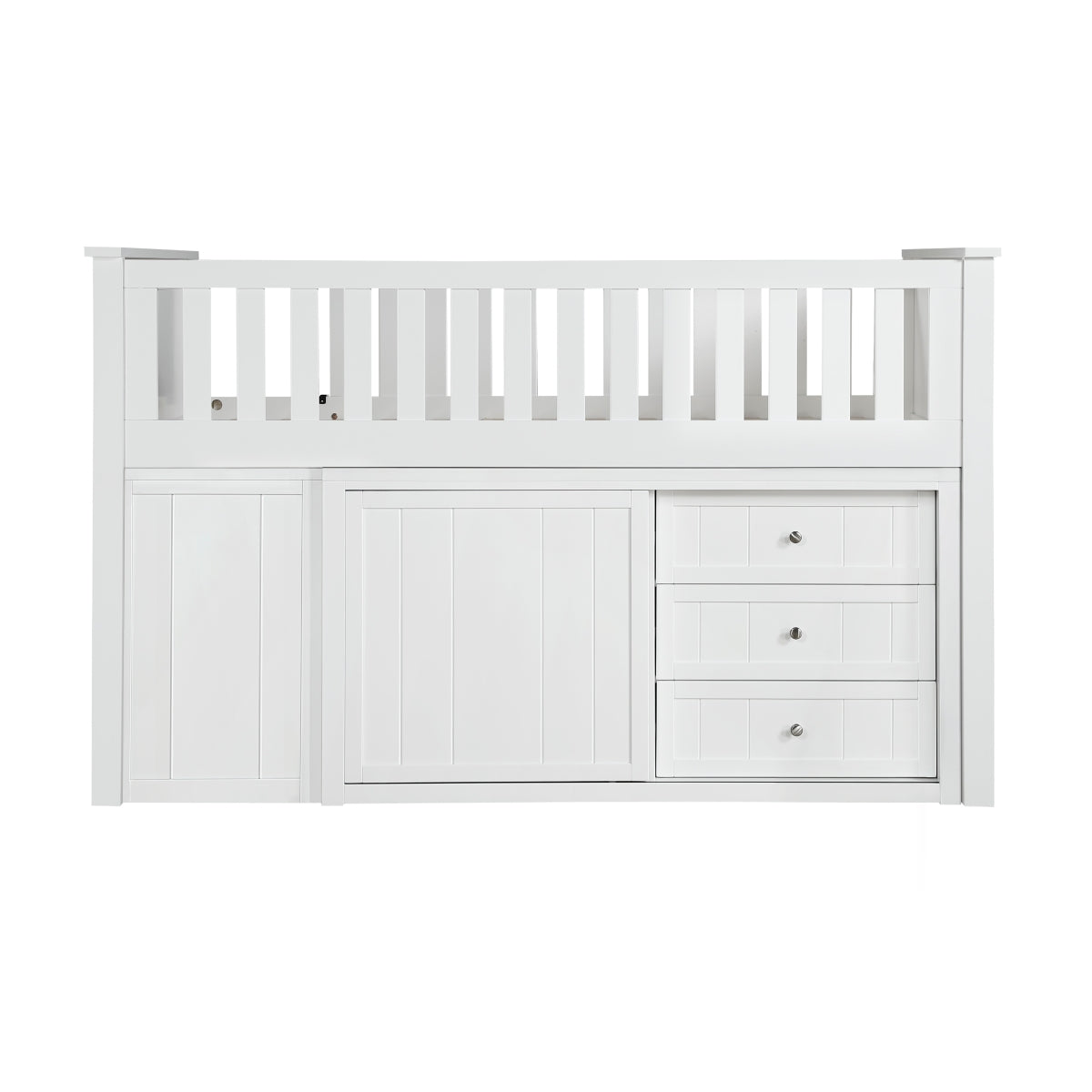 B2053LLW-1*BC2DR Low Loft Bunk with Bookcase and 2 Dressers