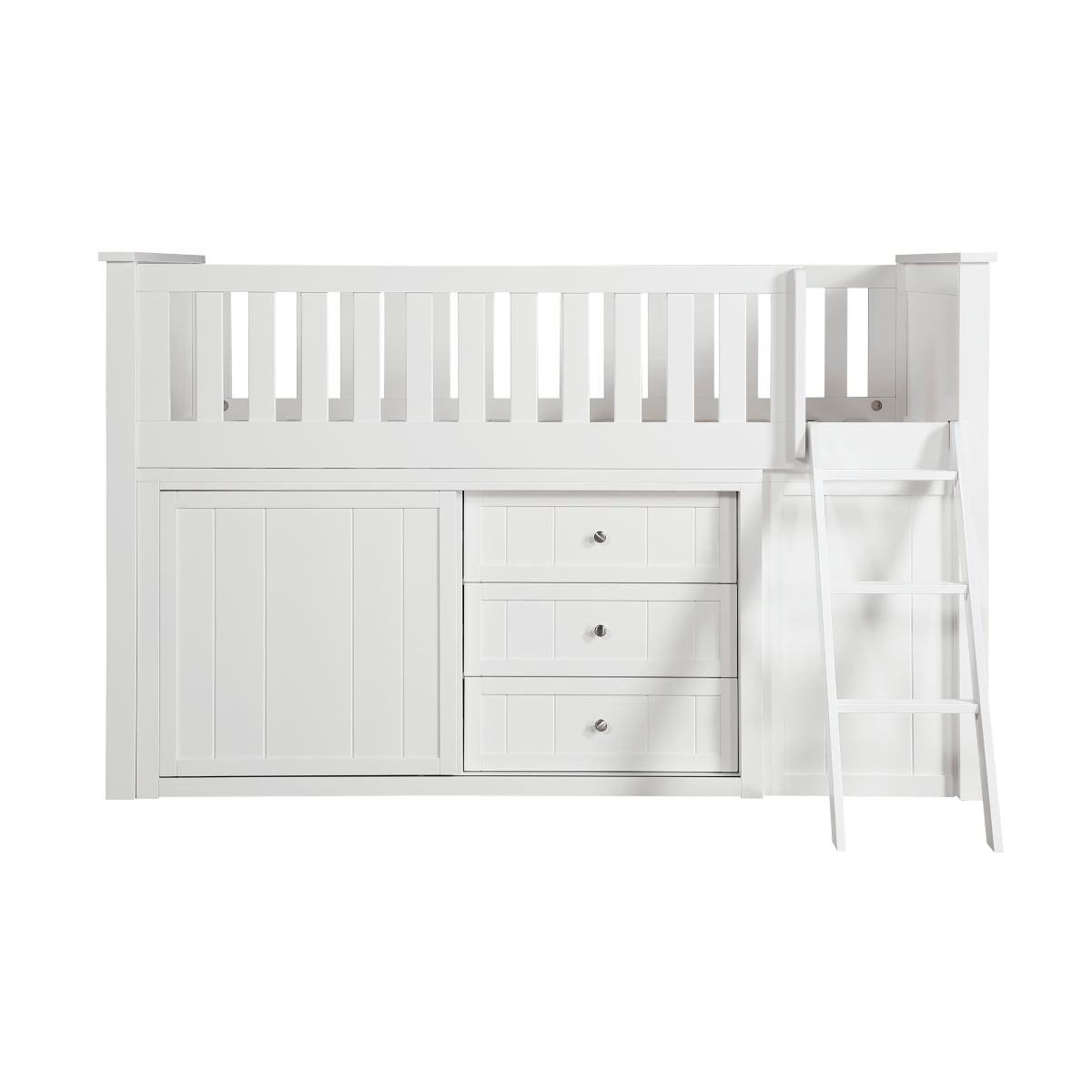 B2053LLW-1*BCDR Low Loft Bunk with Bookcase and Dresser