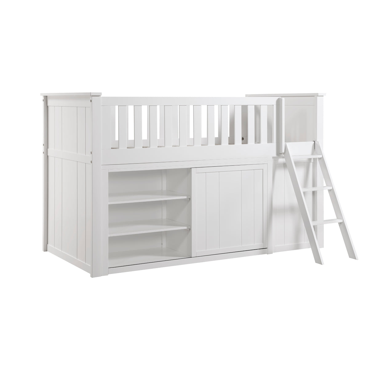 B2053LLW-1*BCDR Low Loft Bunk with Bookcase and Dresser