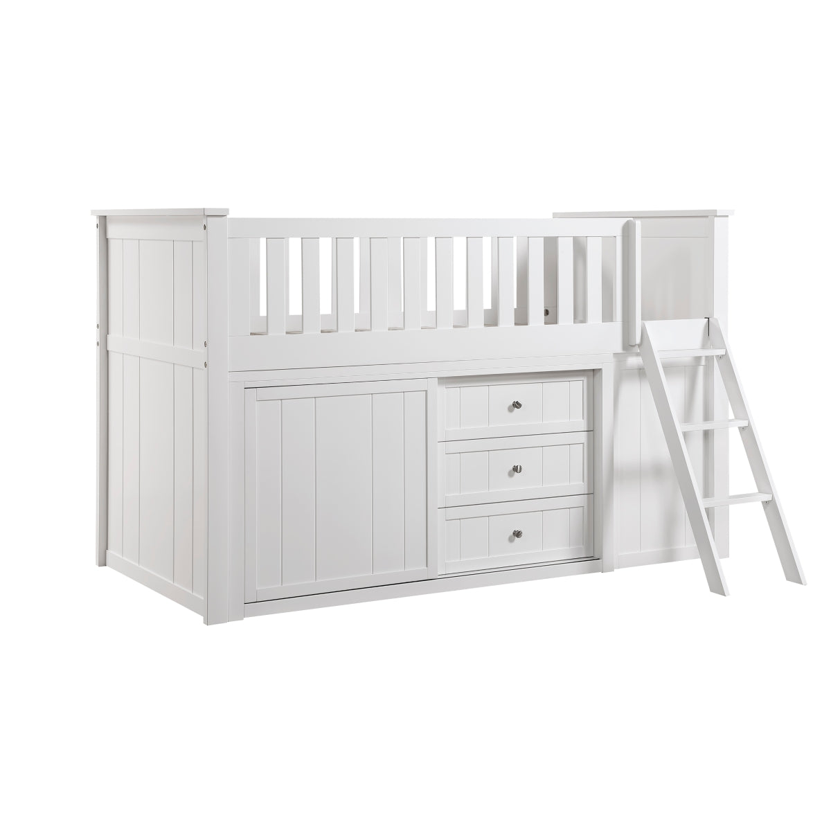 B2053LLW-1*BCDR Low Loft Bunk with Bookcase and Dresser