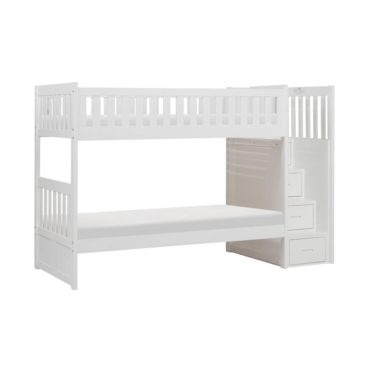 B2053SBW-1* Twin/Twin Step Bunk Bed