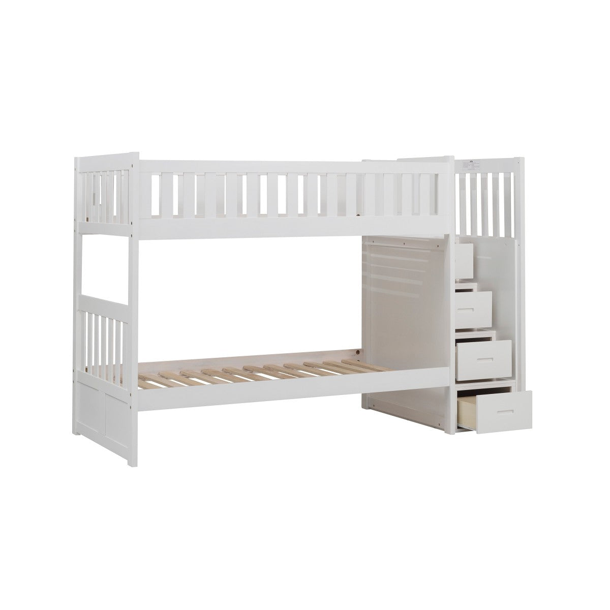 B2053SBW-1* Twin/Twin Step Bunk Bed