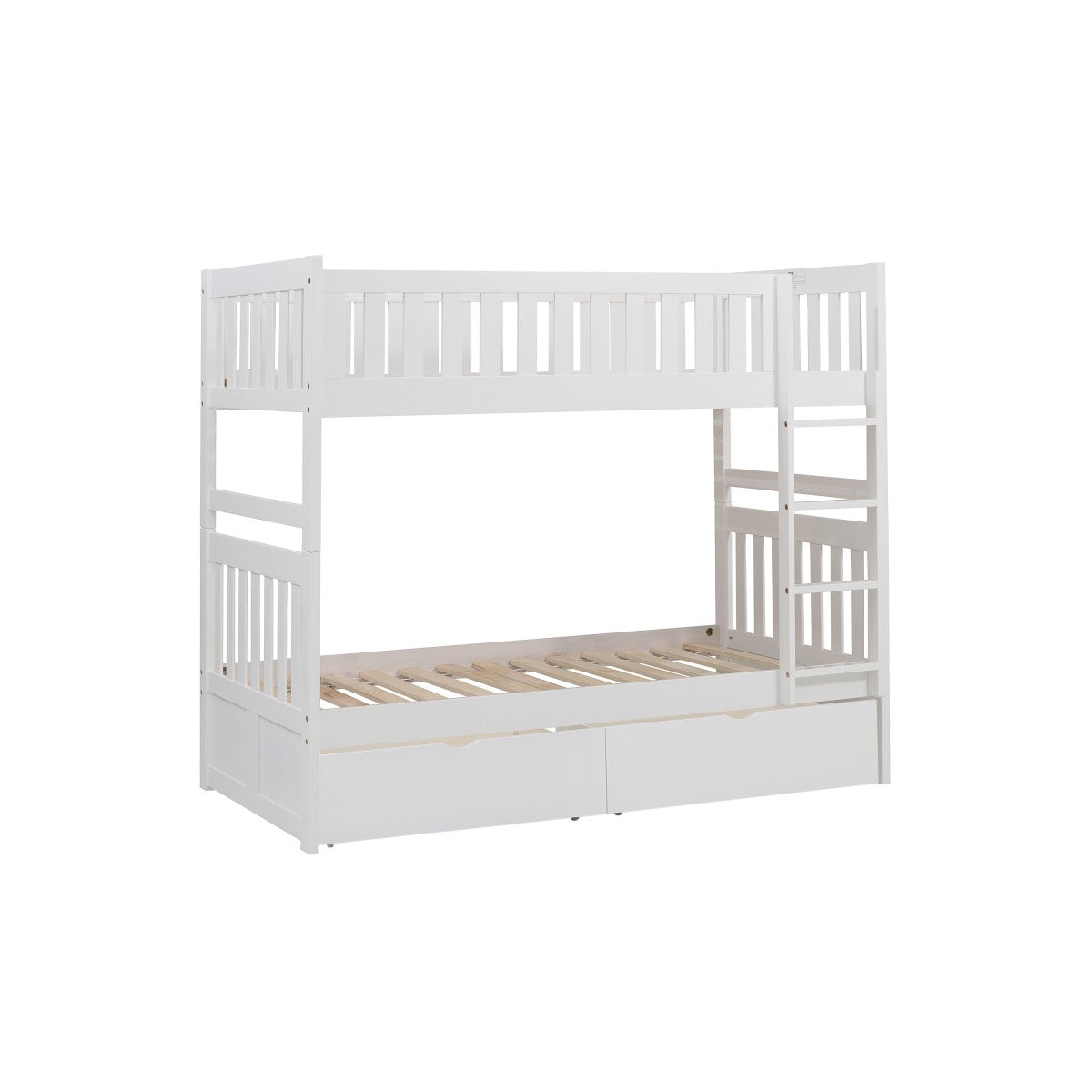 B2053W-1*T Twin/Twin Bunk Bed with Storage Boxes