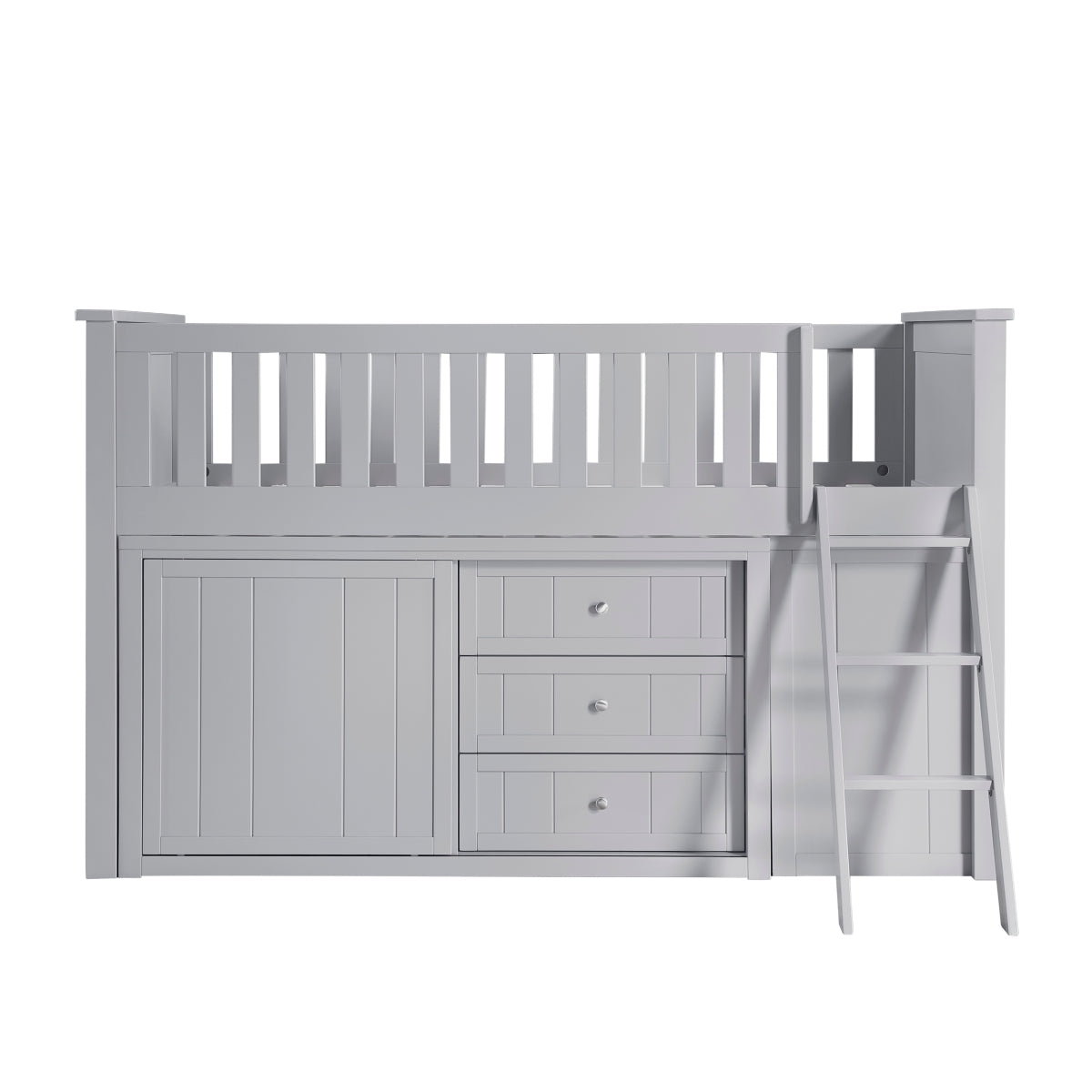 B2063LL-1*BC2DR Low Loft Bunk with Bookcase and 2 Dressers