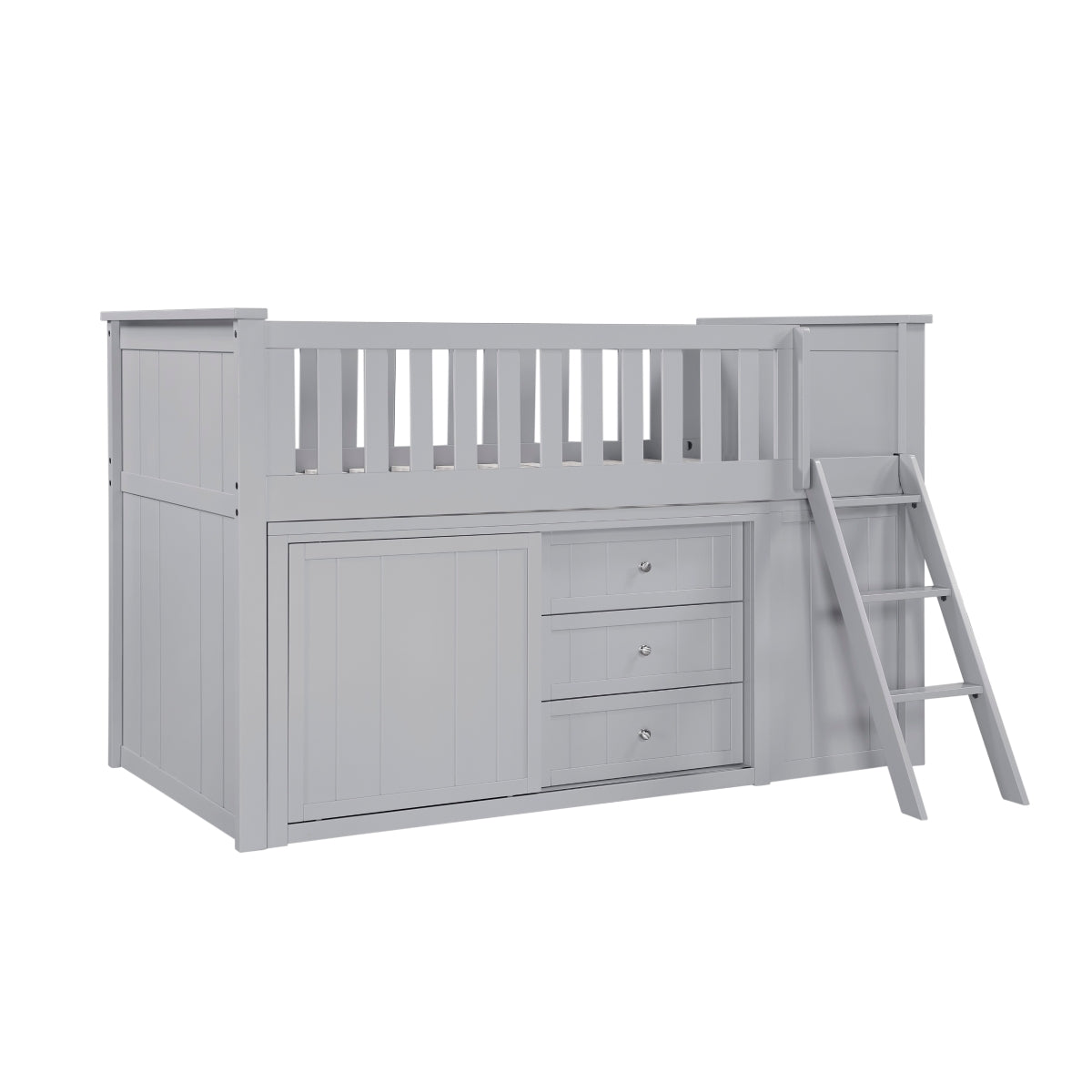 B2063LL-1*BC2DR Low Loft Bunk with Bookcase and 2 Dressers