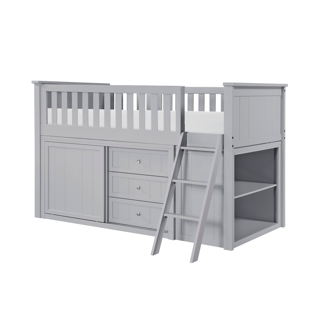 B2063LL-1*BCDR Low Loft Bunk with Bookcase and Dresser