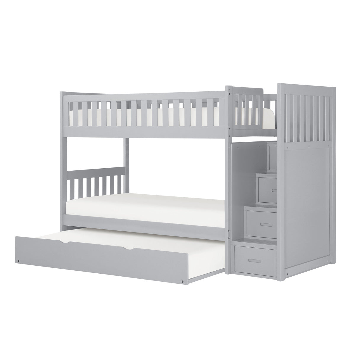 B2063SB-1*R Twin/Twin Step Bunk Bed with Twin Trundle
