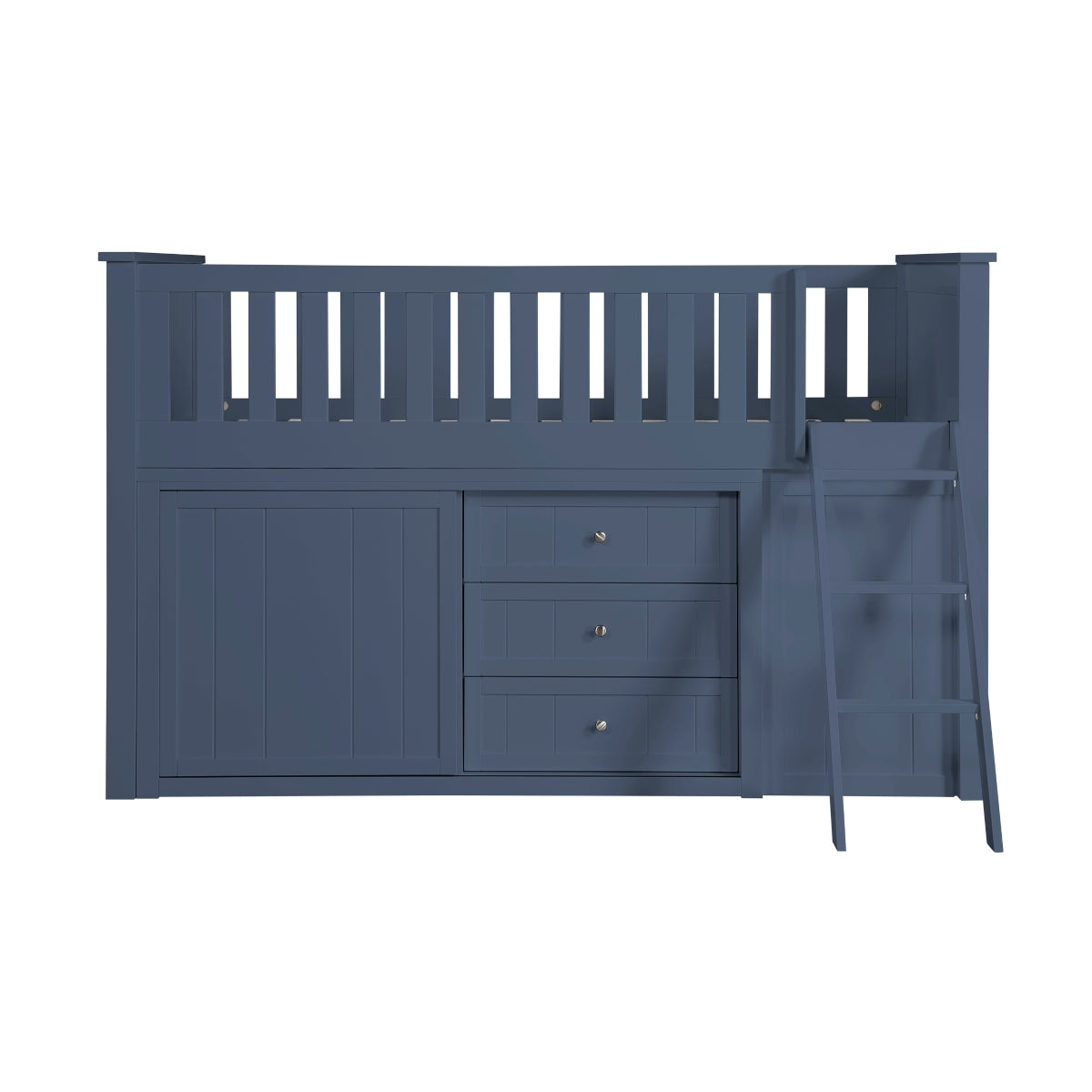 B2083BULL-1*BC2DR Low Loft Bunk with Bookcase and 2 Dressers