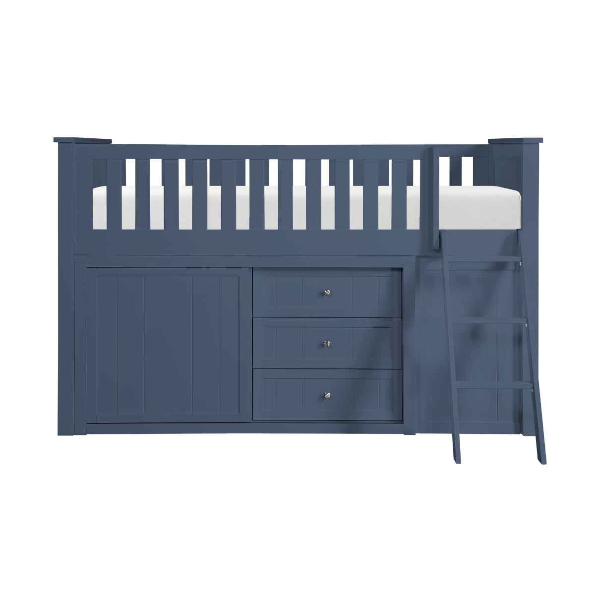 B2083BULL-1*BCDR Low Loft Bunk with Bookcase and Dresser