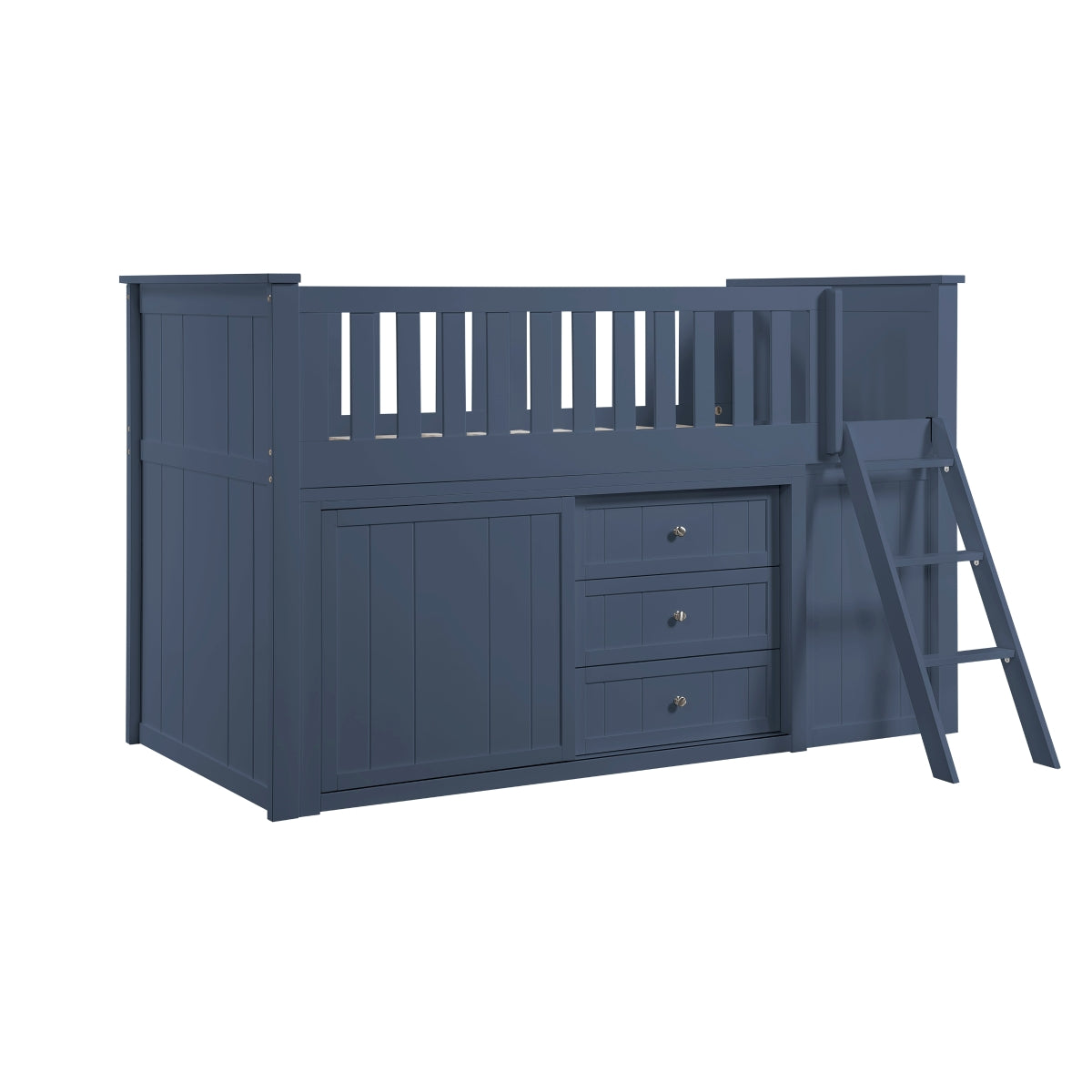 B2083BULL-1*BCDR Low Loft Bunk with Bookcase and Dresser