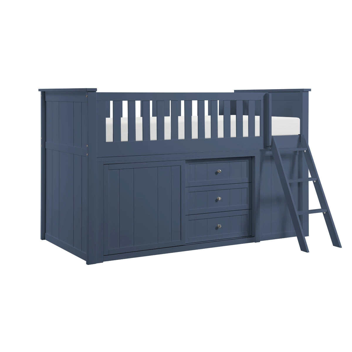 B2083BULL-1*BC2DR Low Loft Bunk with Bookcase and 2 Dressers